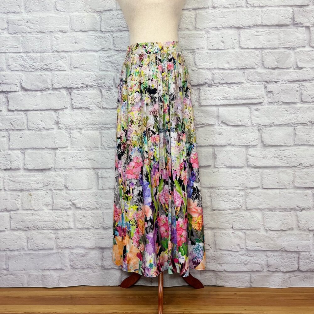 Anthropologie Ranna Gill Firefleur Colorful Floral Maxi Skirt